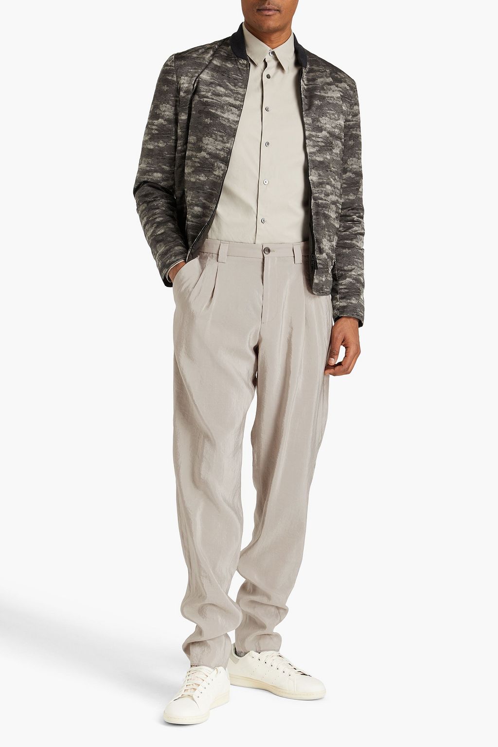 EMPORIO ARMANI Tapered silk-blend pants