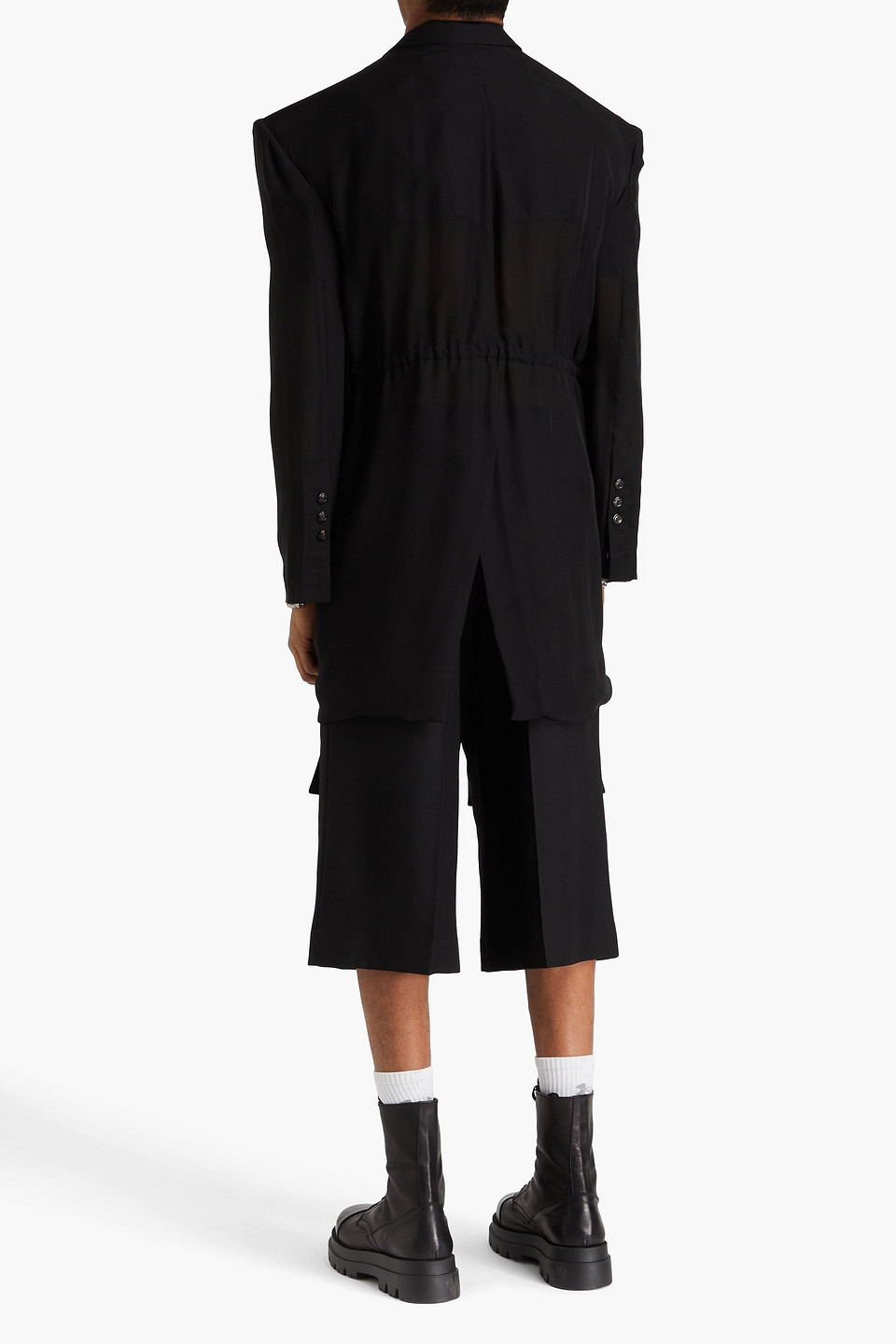 RICK OWENS SILK-CHIFFON COAT