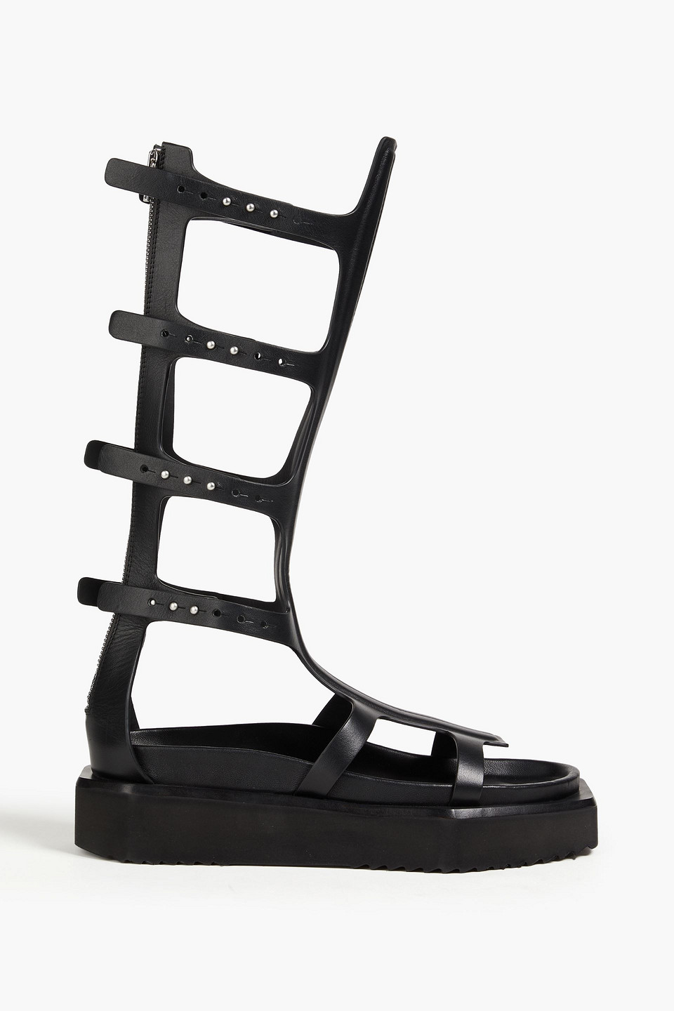 Rick Owens Turbo Cyclops Leather Platform Sandals In Black