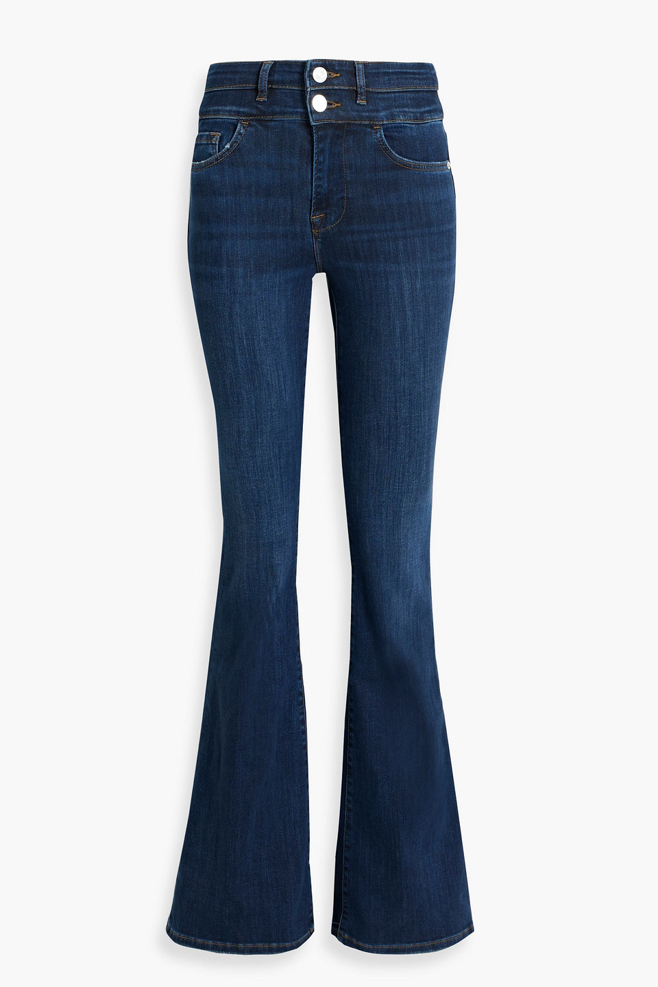 Frame Le High Flare High-rise Flared Jeans In Dark Denim