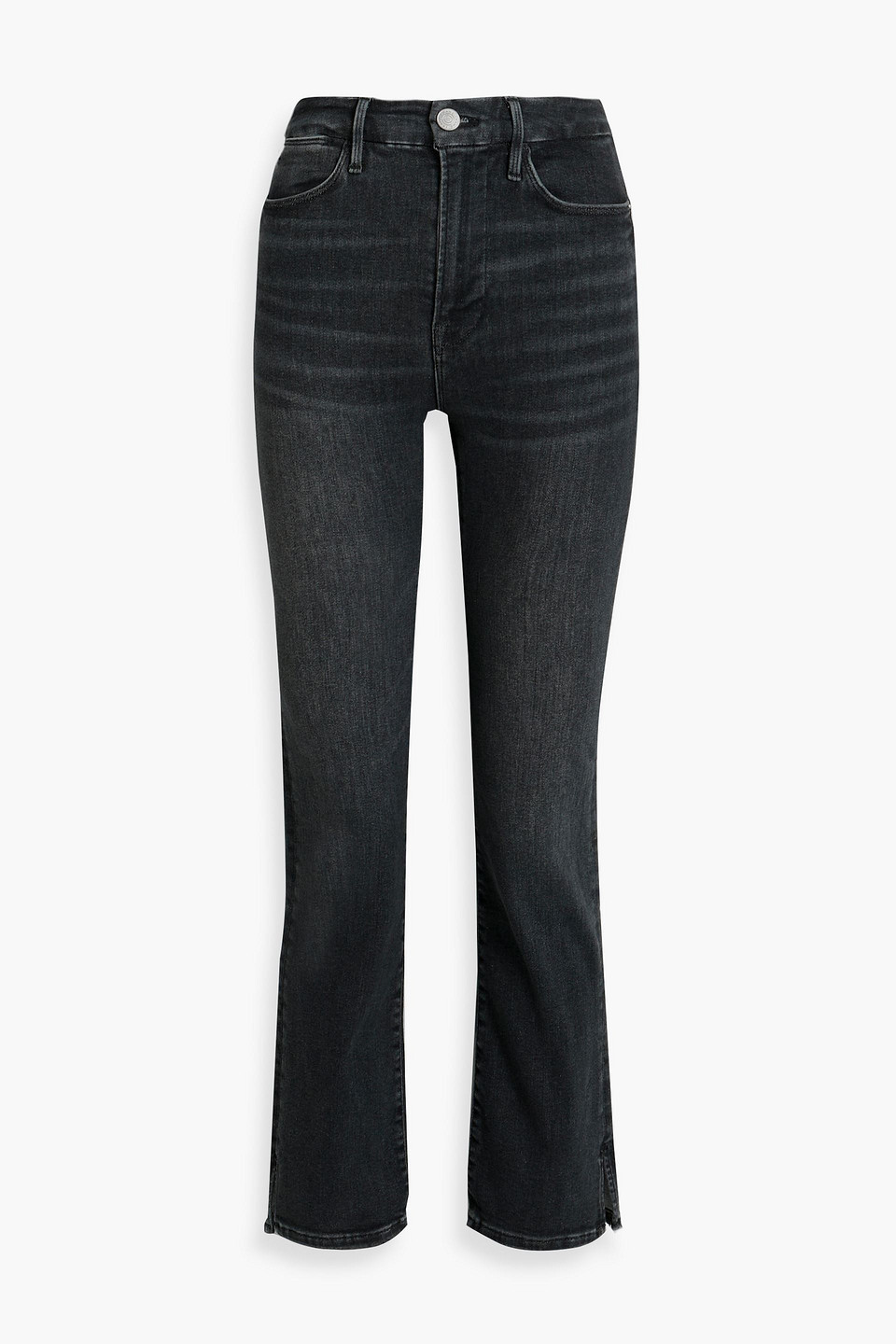 Frame Le Super High High-rise Straight-leg Jeans In Charcoal