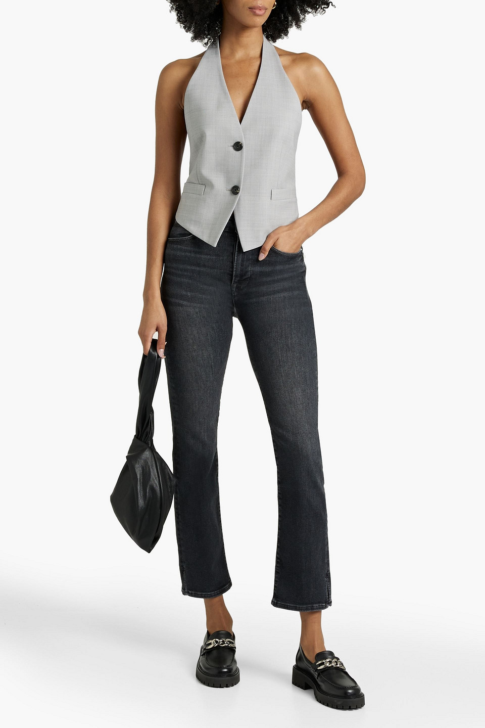 FRAME LE SUPER HIGH HIGH-RISE STRAIGHT-LEG JEANS
