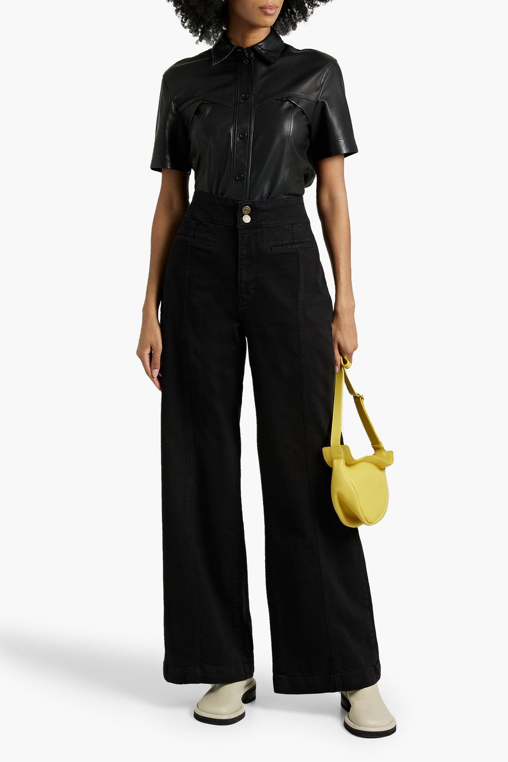 FRAME Tailored high-rise wide-leg jeans