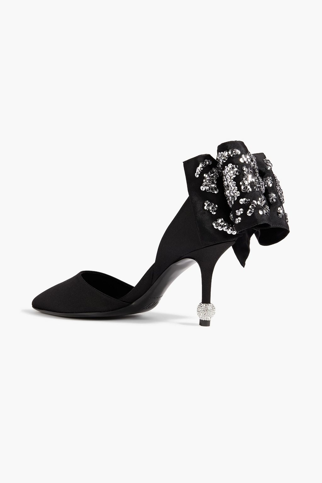 ROGER VIVIER حذاء بامب مصنوع من الساتان بتصميم مزركش ومزين بربطة على شكل فراشة