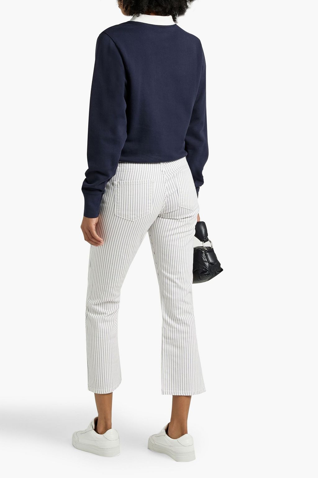FRAME Le Crop Mini Boot striped mid rise bootcut jeans THE OUTNET