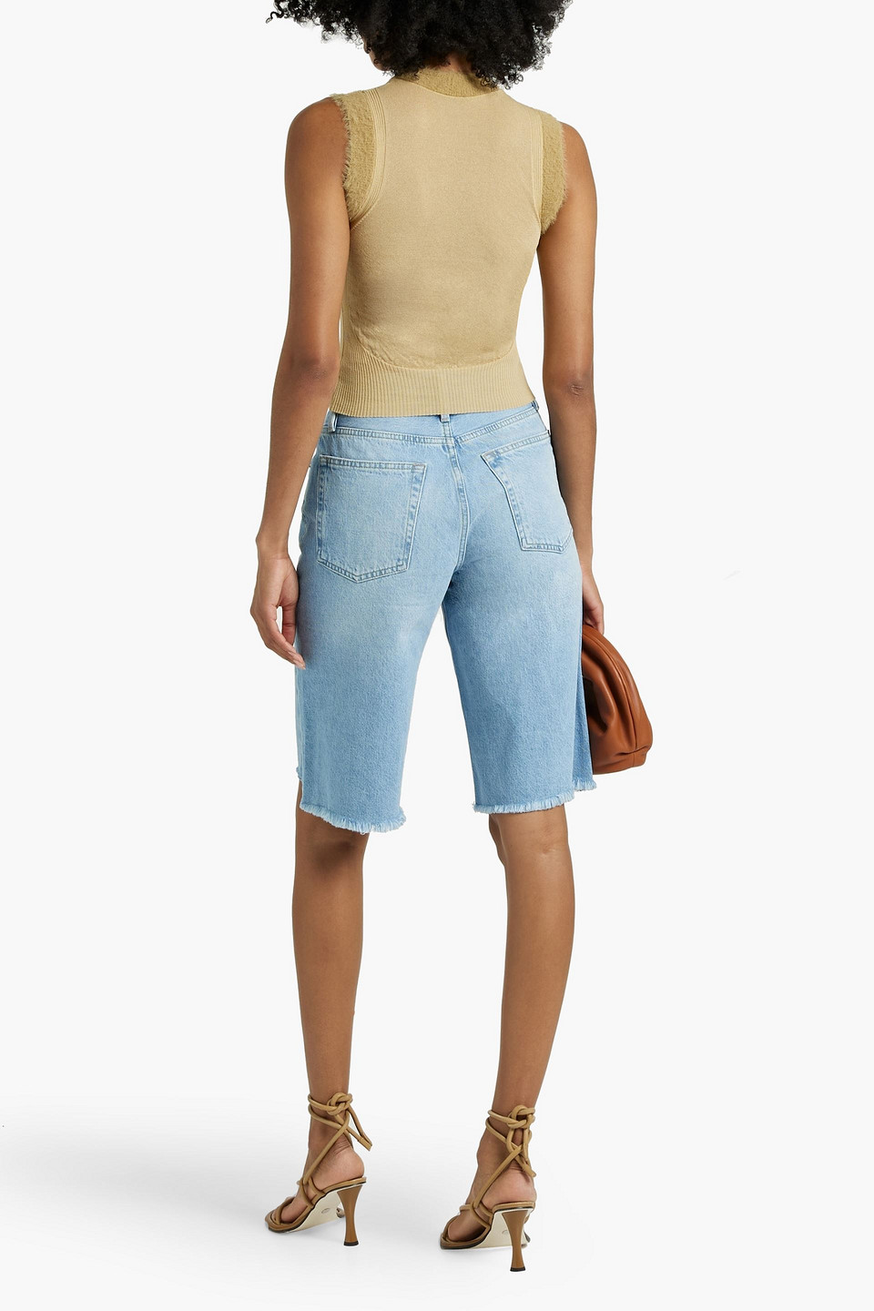 Shop Frame Denim Shorts In Light Denim