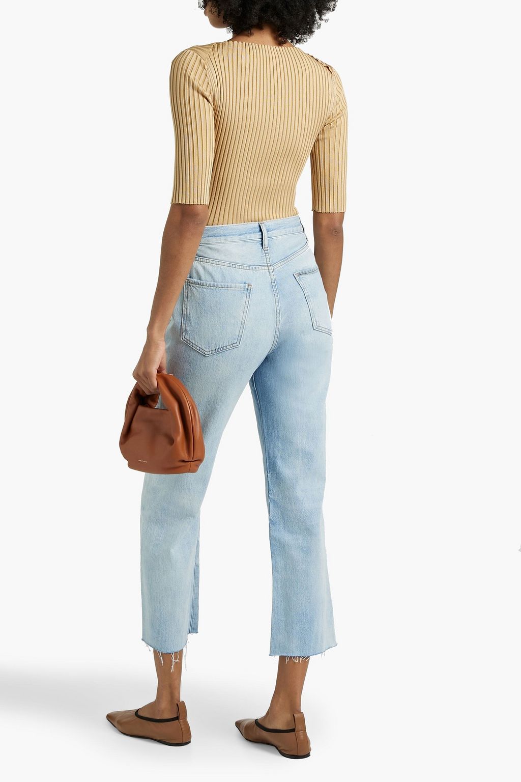 FRAME Le Jane distressed high-rise straight-leg jeans