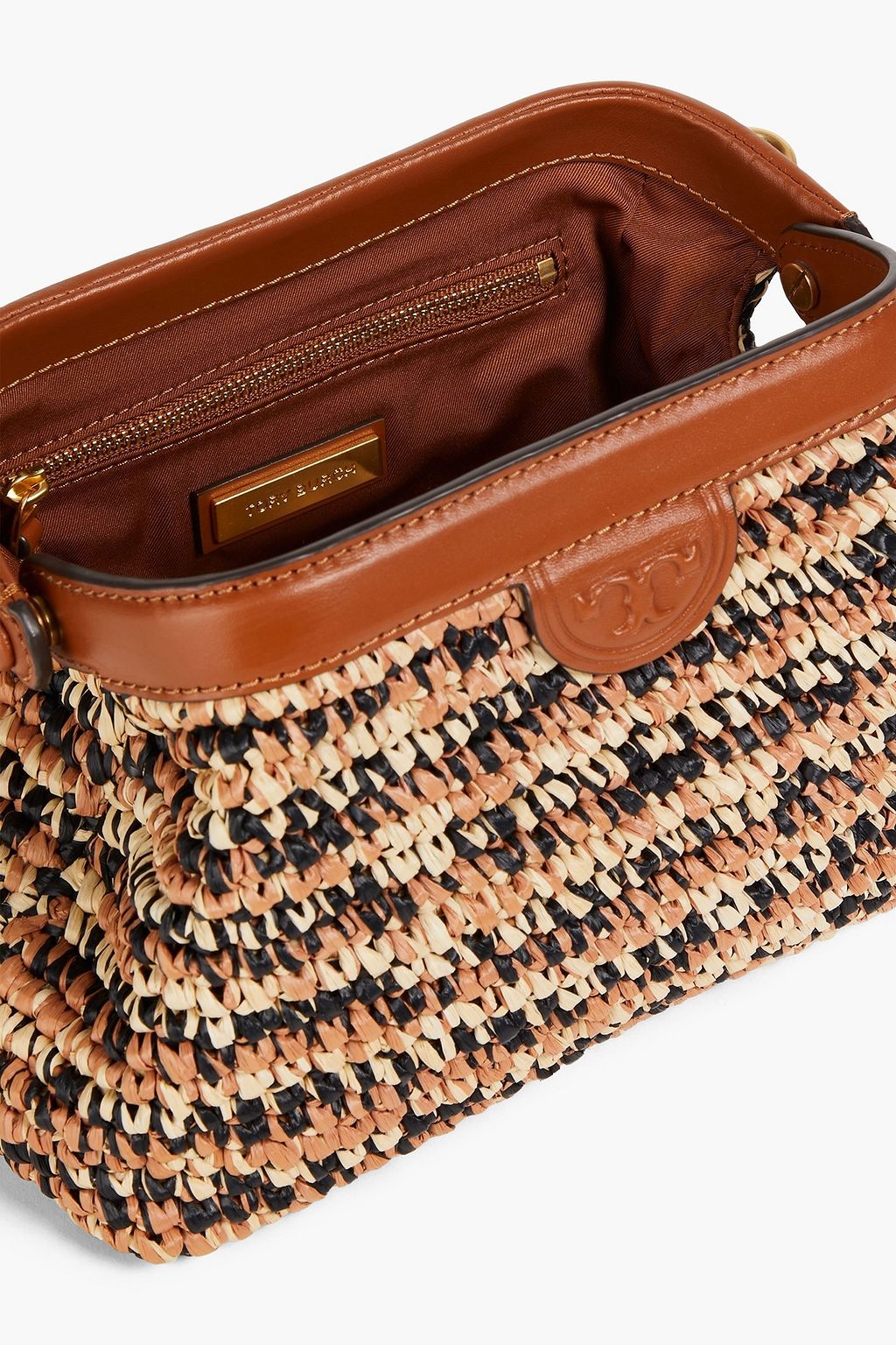 TORY BURCH Fleming raffia cross-body bag