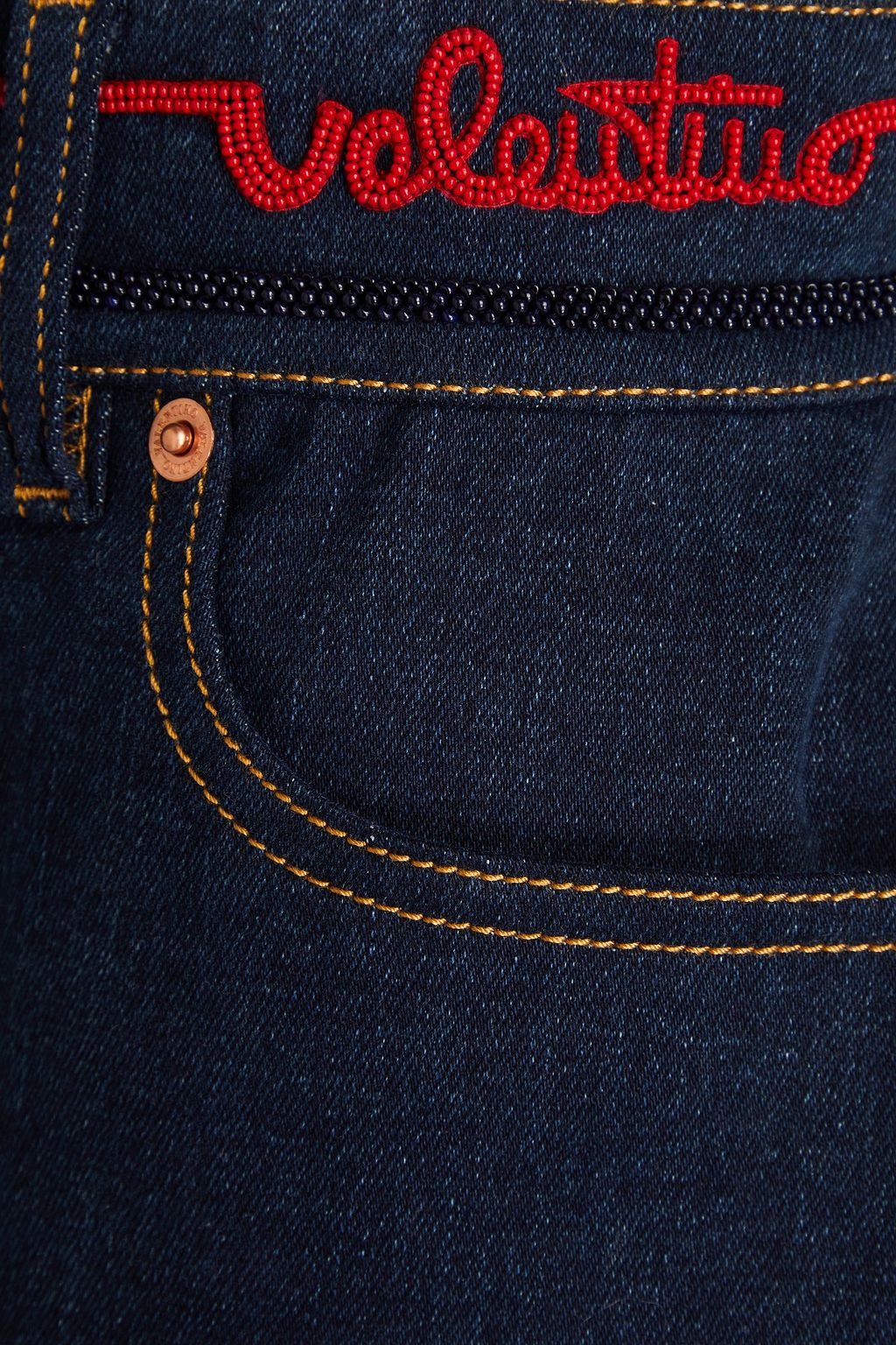 Bead-embellished denim shorts - Thumbnail 4