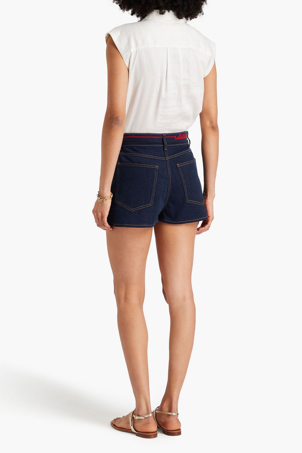Bead-embellished denim shorts - Thumbnail 3