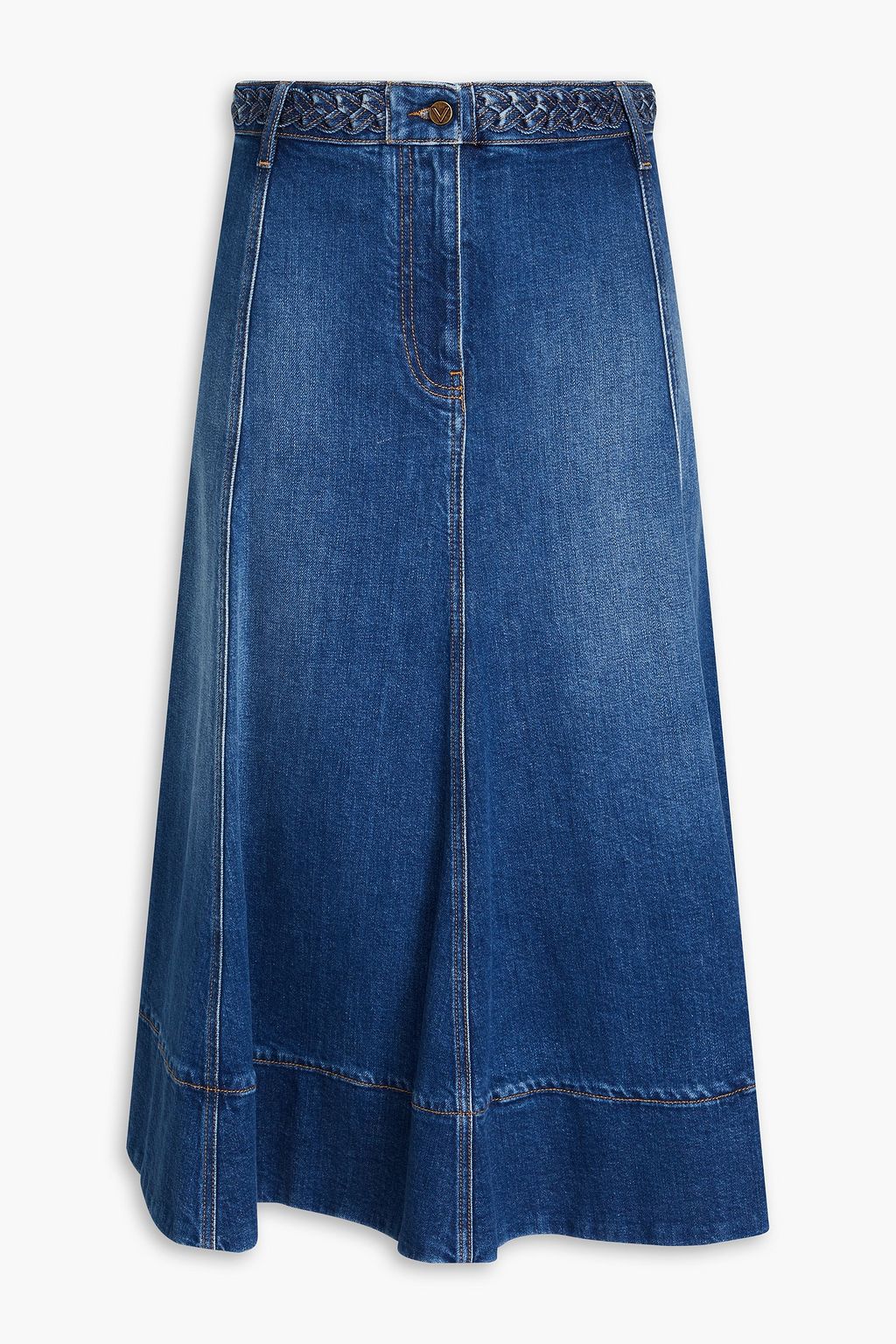 Valentino pleated denim skirt new arrivals