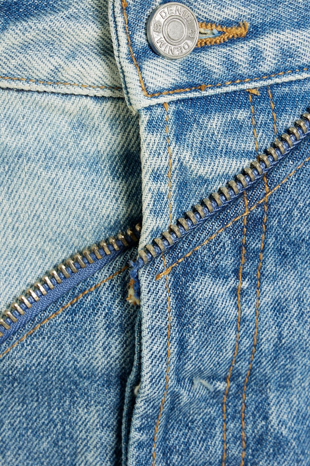 EB DENIM Gemini zip-detailed denim mini skirt