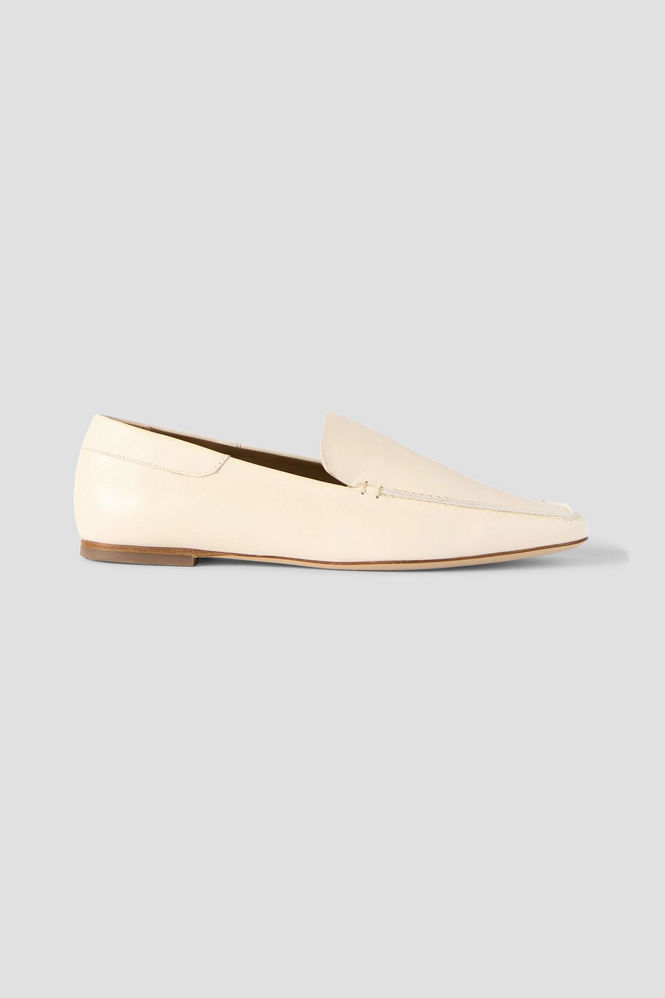 Staud Becks Leather Loafers In White