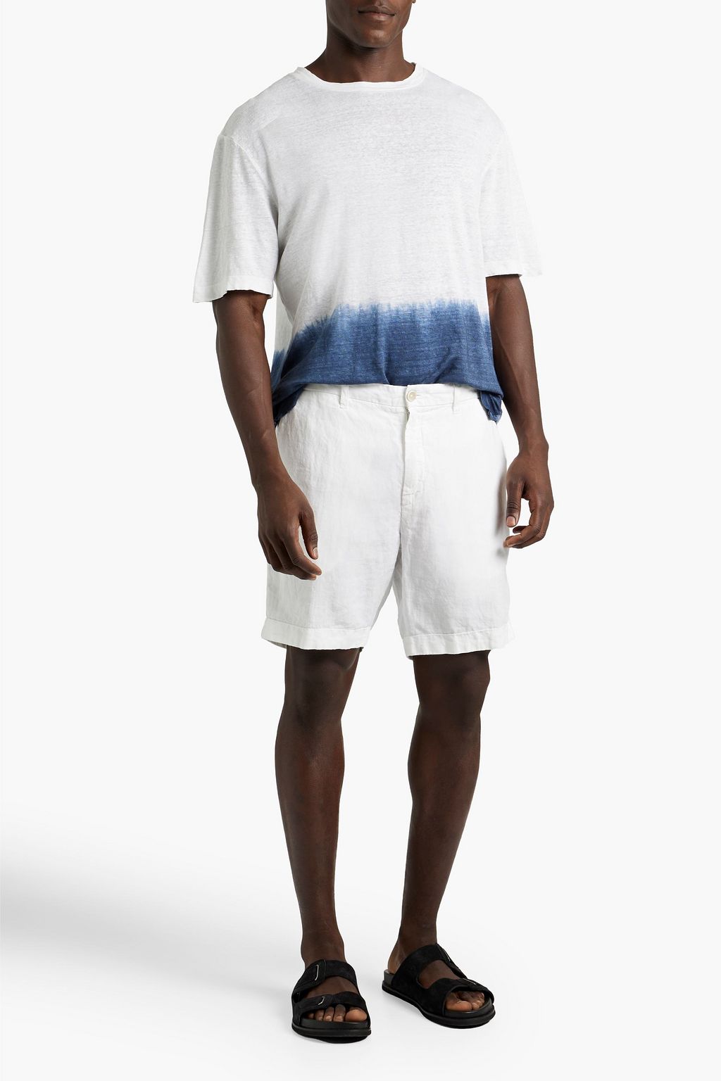 120% LINO Dip-dyed linen-jersey T-shirt