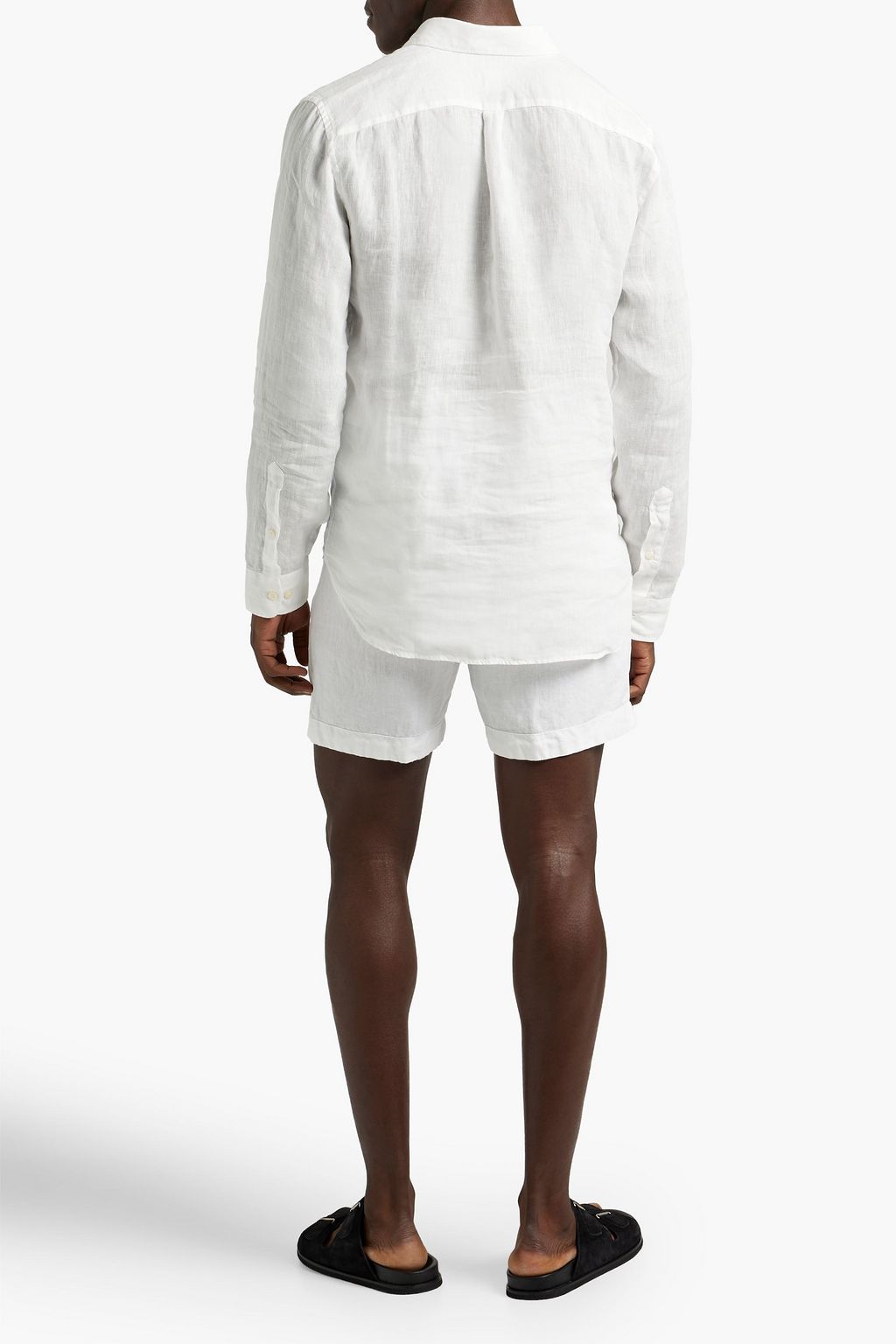 120% LINO Two-tone linen shirt