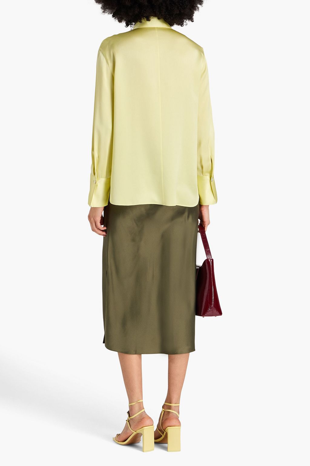 VINCE. Silk-satin crepe shirt