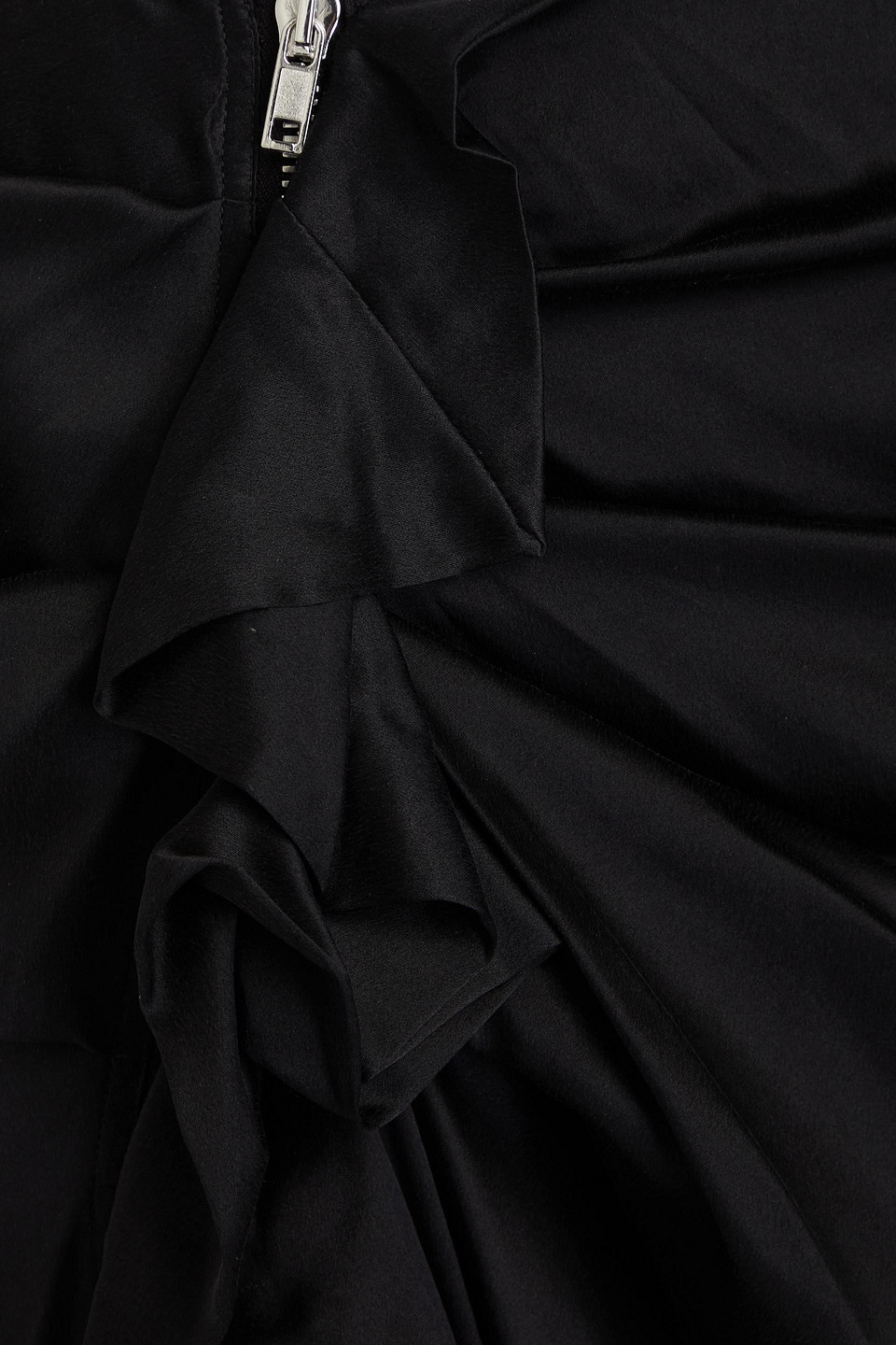 Rick Owens Draped Satin Maxi Skirt In Black