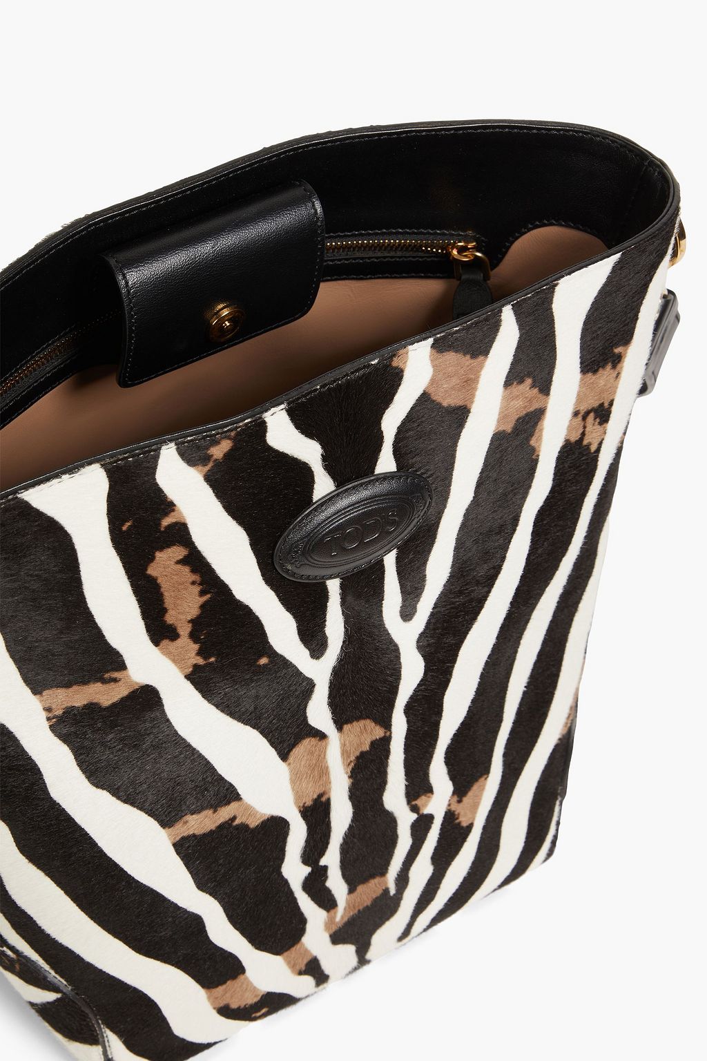TOD'S カーフヘア バケットバッグ ゼブラプリント