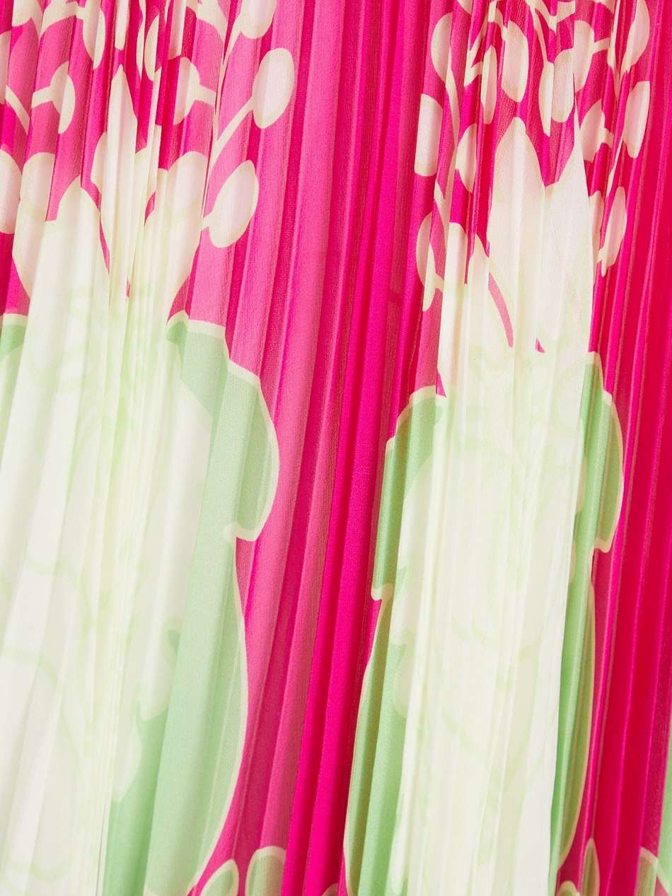 pleated printed silk-chiffon maxi dress
