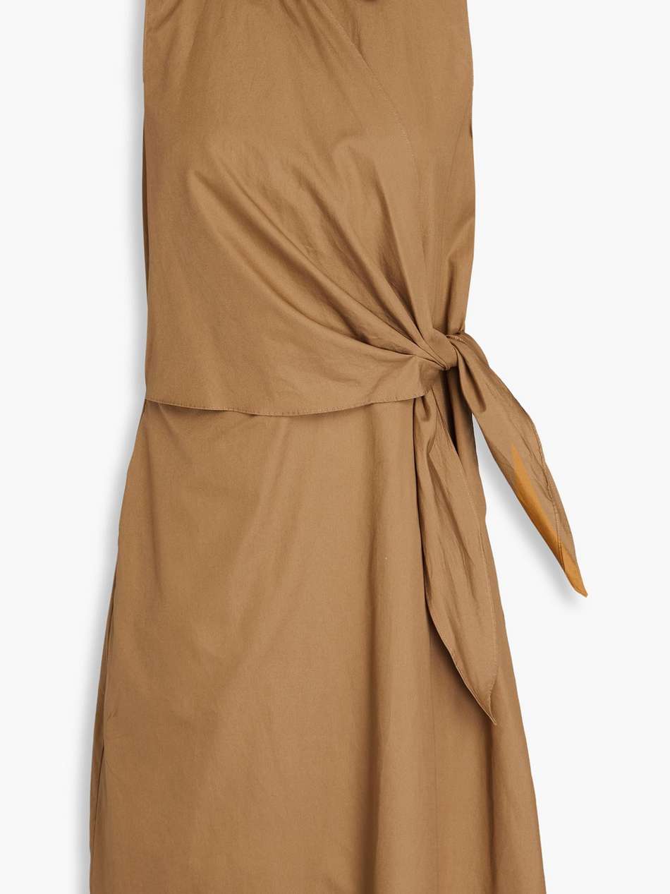 wrap-effect cotton-poplin dress