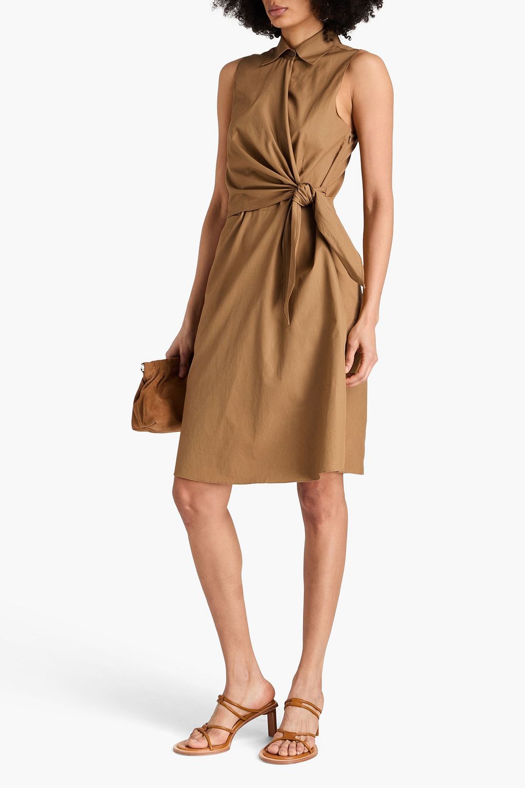 VINCE. Kleid aus Baumwollpopeline mit Wickeleffekt