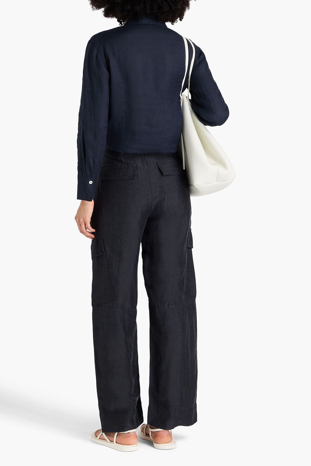 VINCE. Linen-blend cargo pants