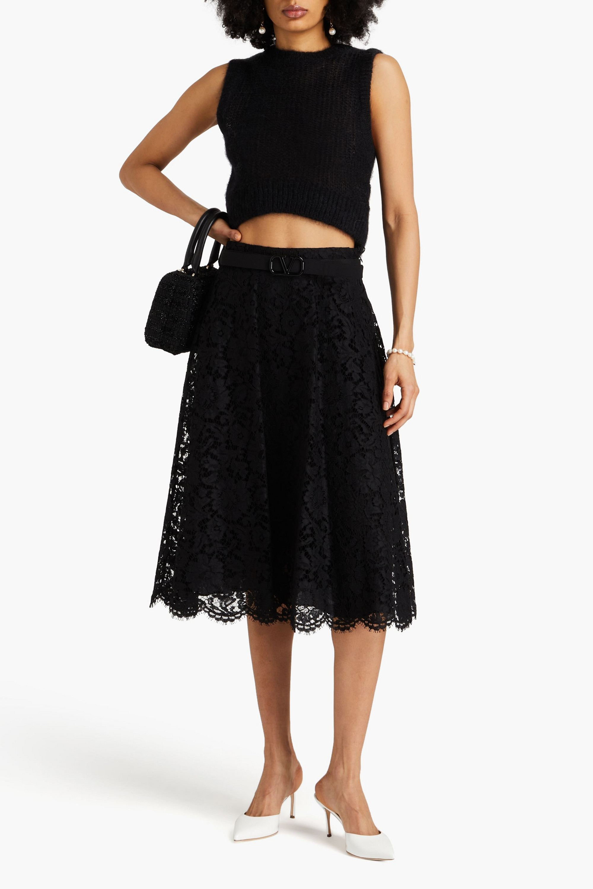 Valentino Garavani Corded lace skirt
