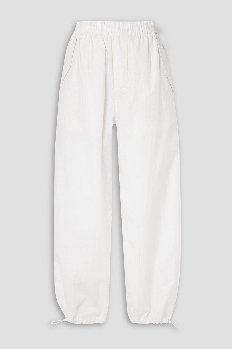 wardrobe.nyc - beach cotton-blend shell track pants - white - xs