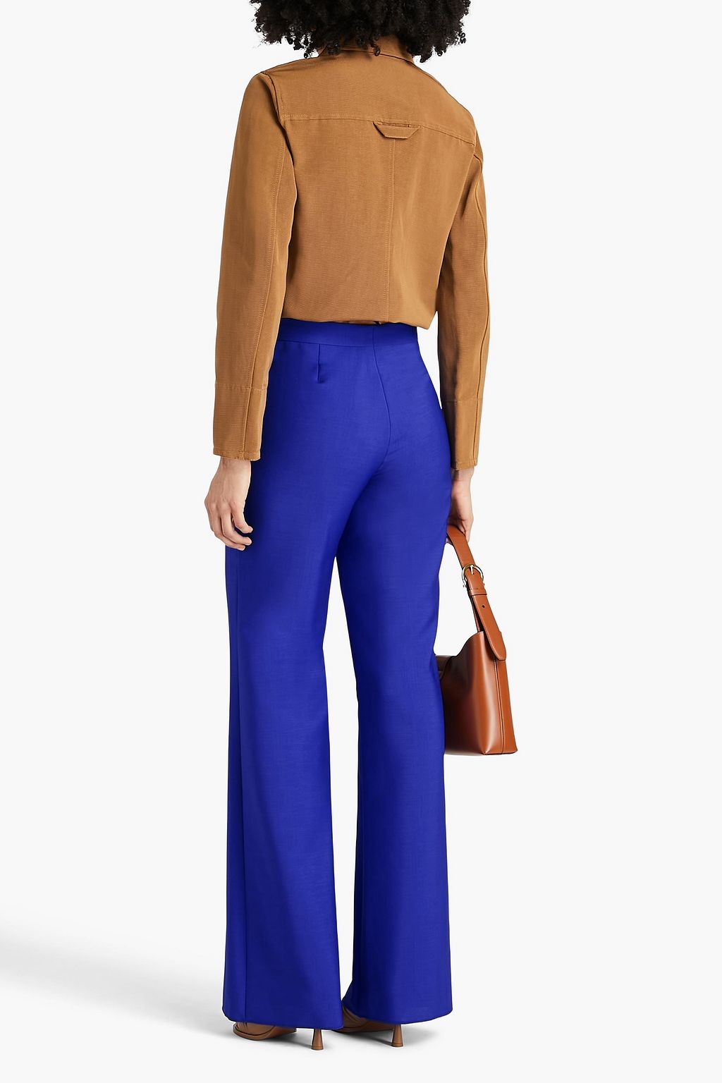 FERRAGAMO Hose mit weitem Bein aus einer Woll-Mohairmischung