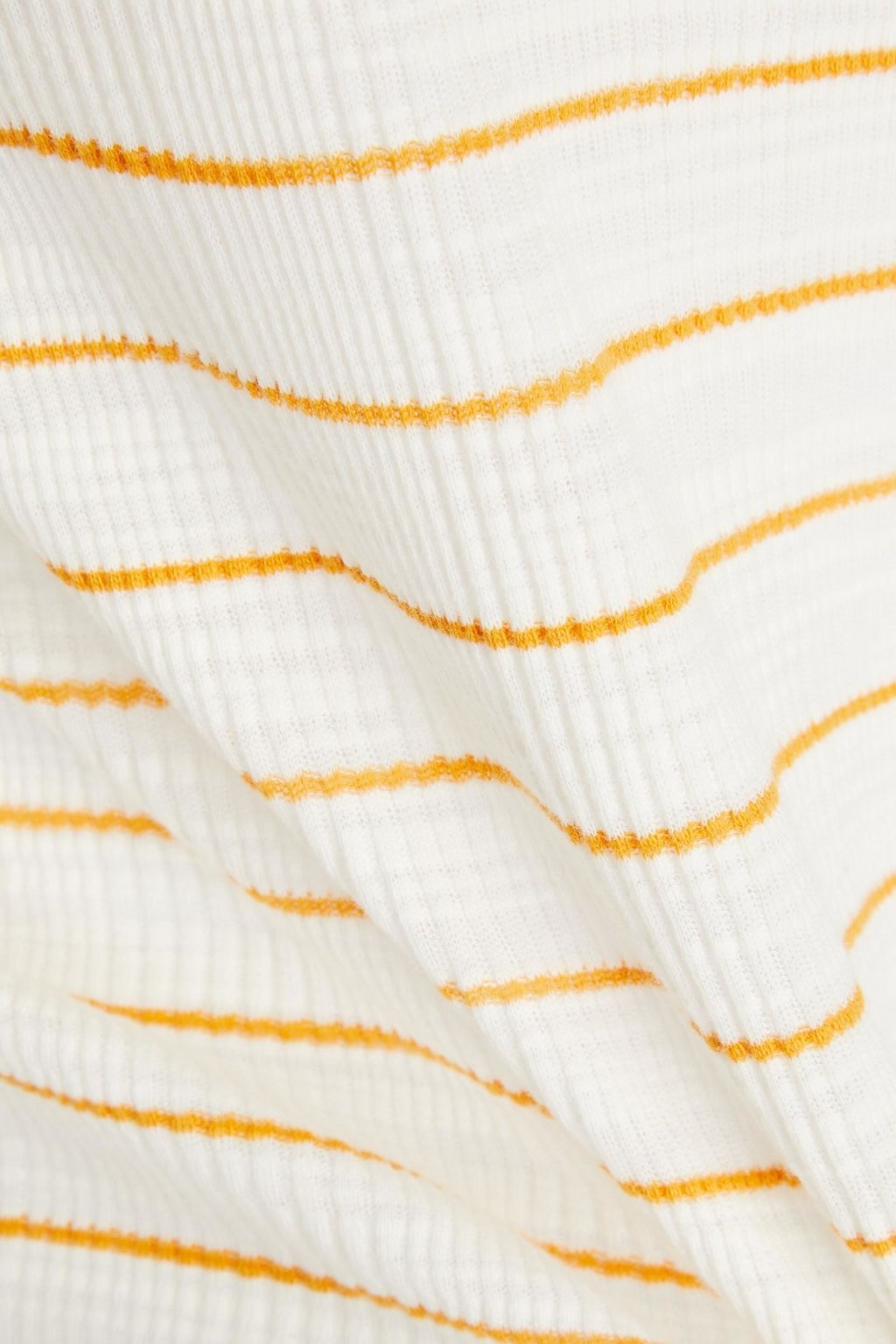 VINCE. Striped ribbed cotton-jersey top
