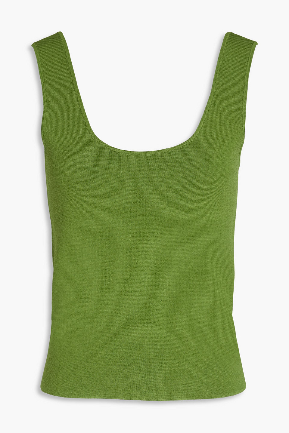 Vince Scoop-neck Tank Top In Leaf Green