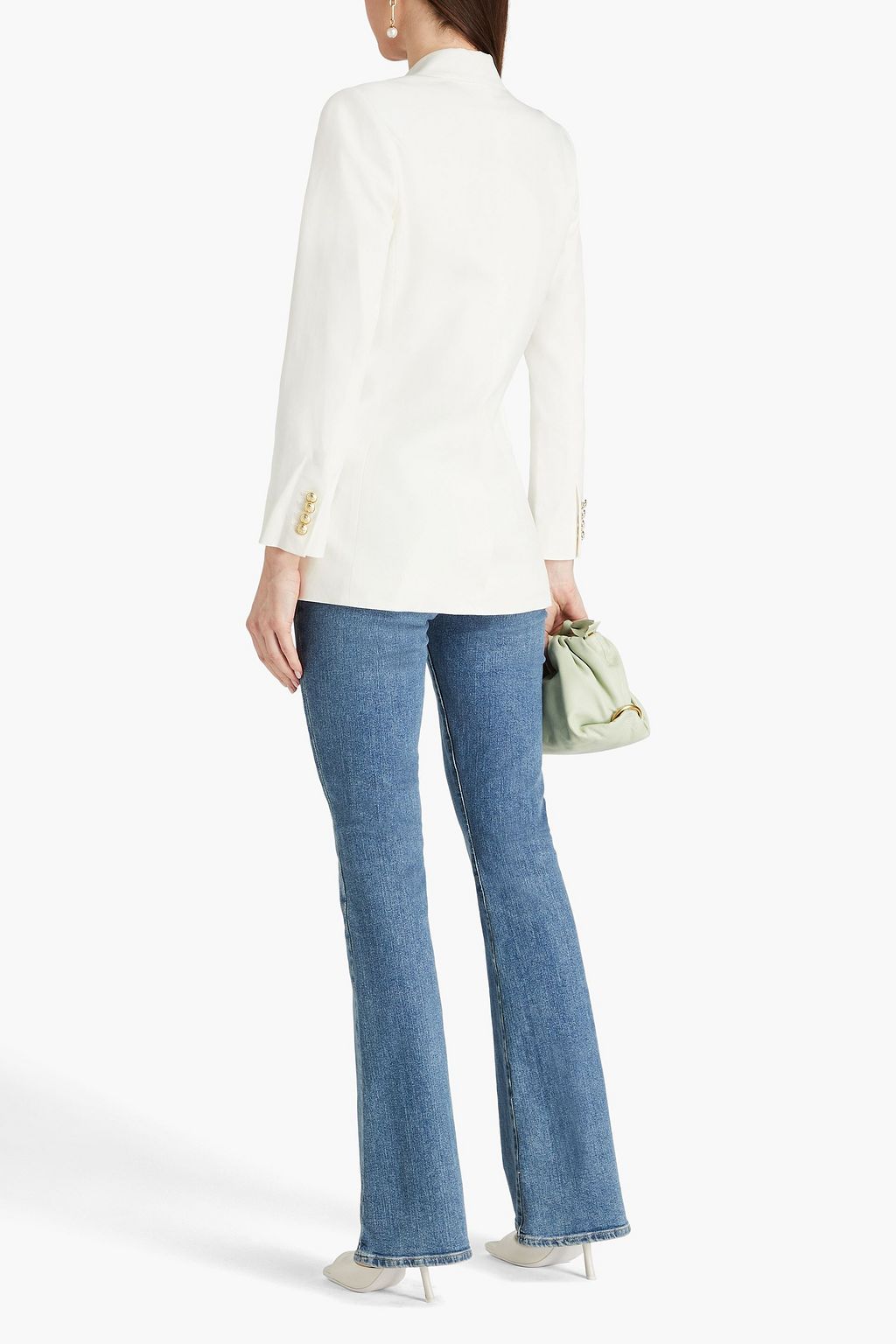 DEREK LAM 10 CROSBY 더블 브레스티드 코튼 혼방 트윌 블레이저