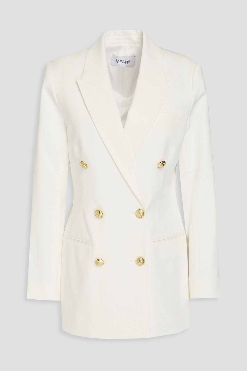 Derek Lam 10 Crosby Walter Double-breasted Cotton-blend Twill Blazer In Ivory