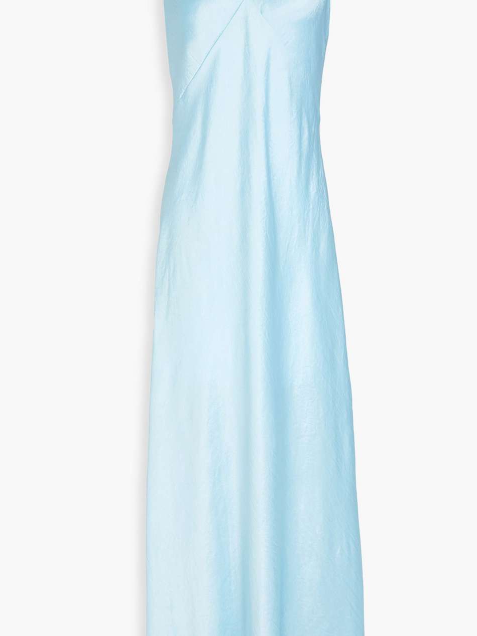 crinkled-satin maxi dress