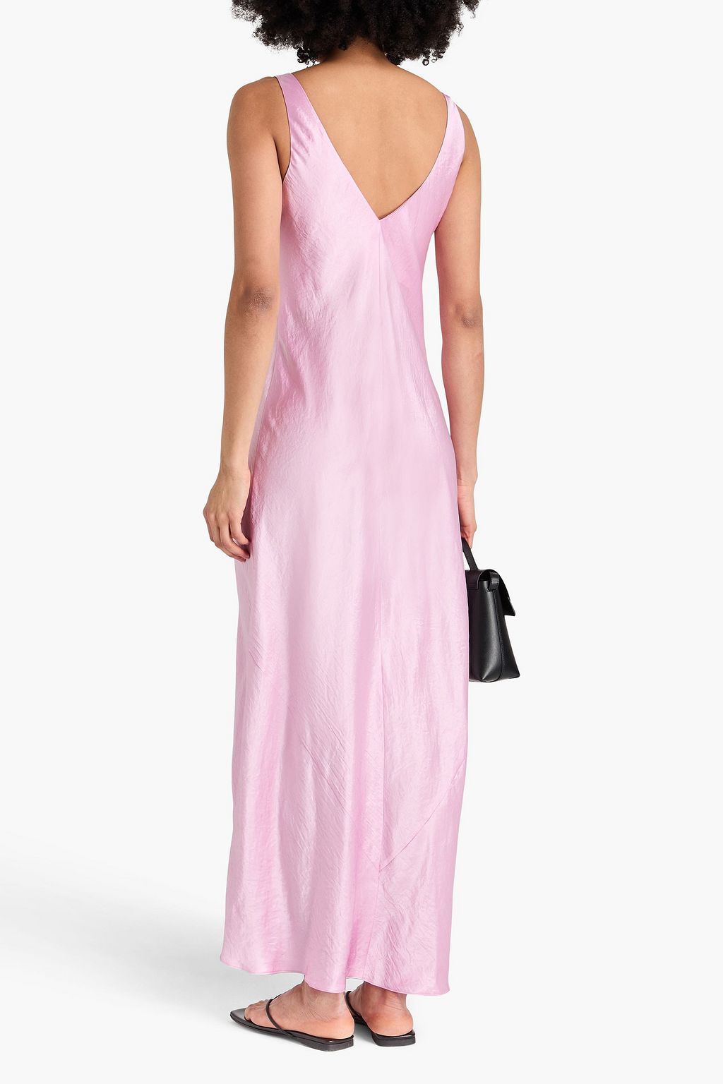 VINCE. Crinkled-satin maxi dress