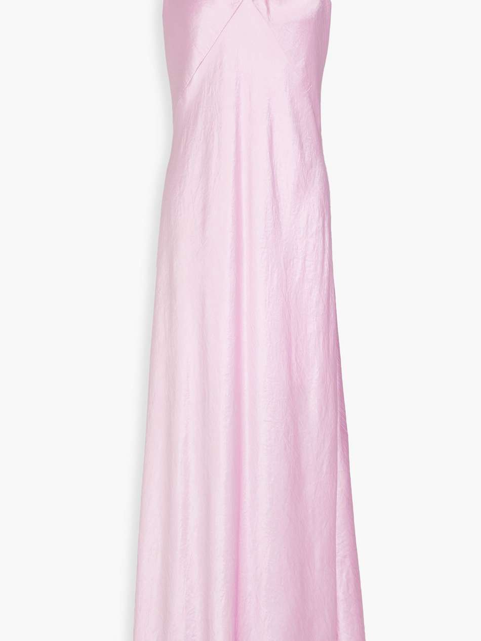 crinkled-satin maxi dress