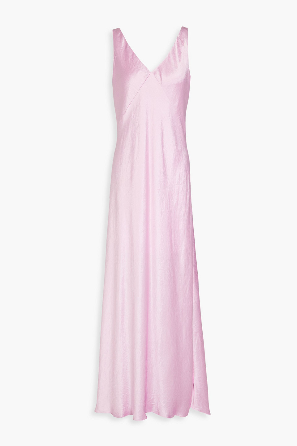 Vince Crinkled-satin Maxi Dress In Lilac