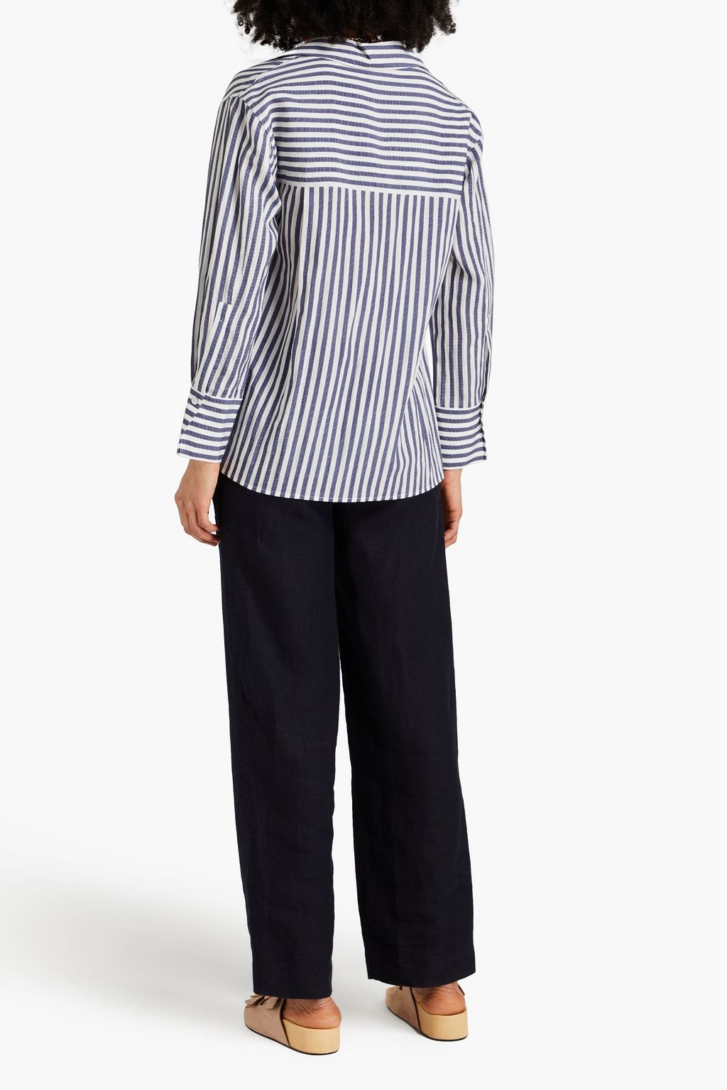 VINCE. Striped TENCEL™-blend shirt