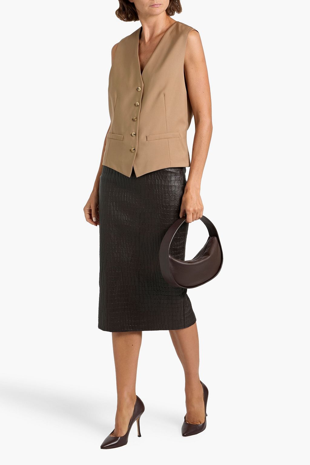 MAX MARA Zuai wool and satin-jacquard vest