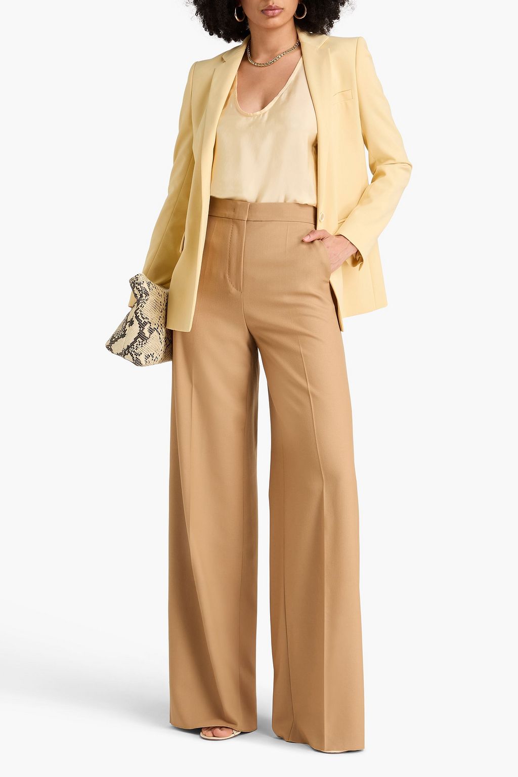 MAX MARA Senna Hose mit weitem Bein aus Woll-Twill