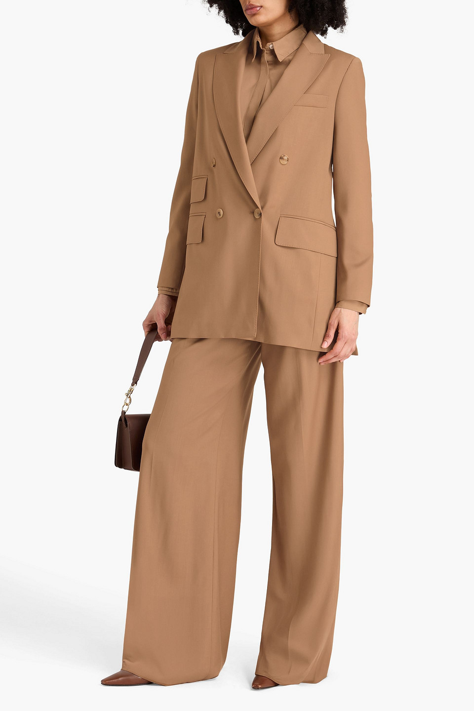 Max Mara Nebbie Doppelreihiger Blazer Aus Wolle In Brown
