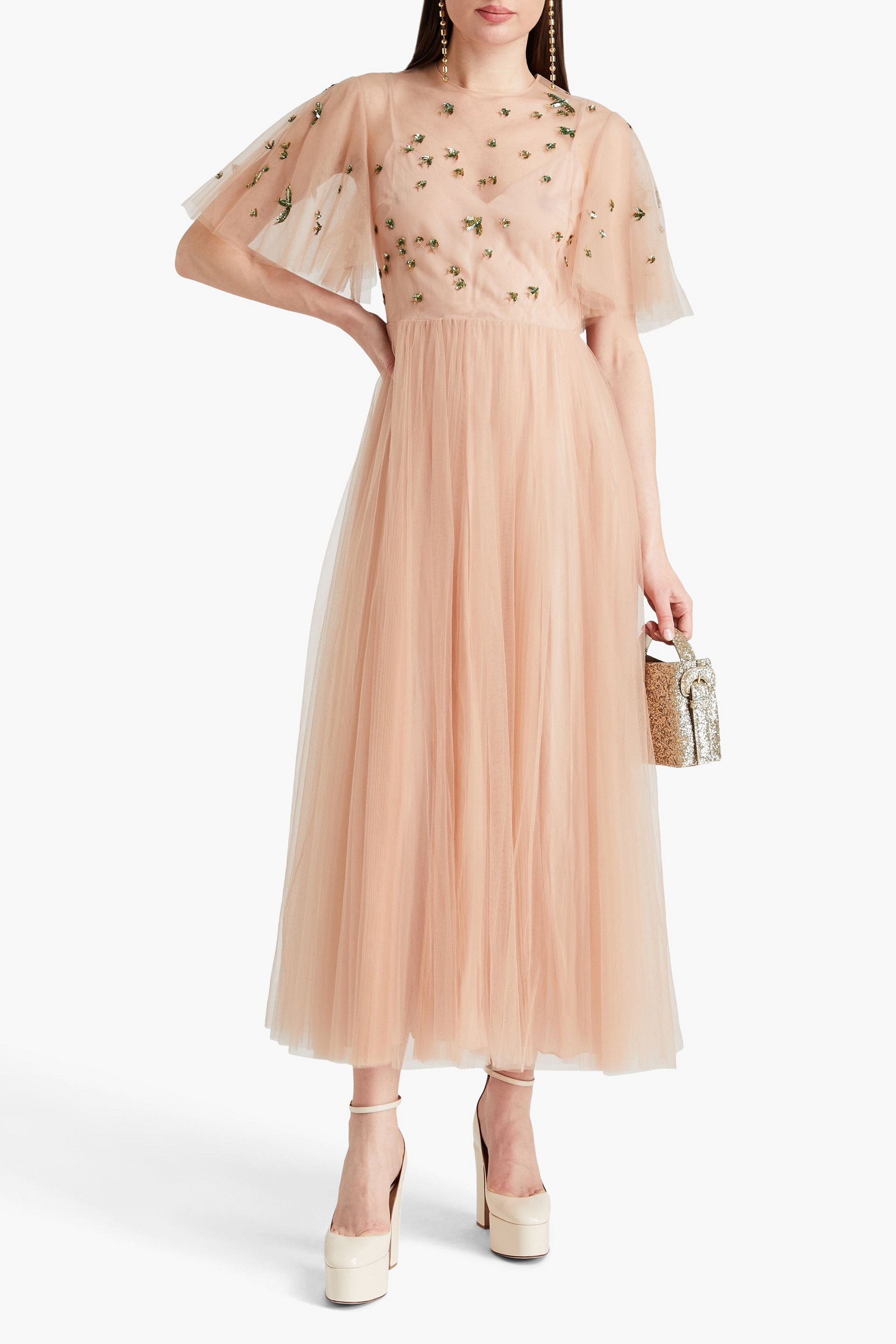 Valentino Garavani Embellished tulle maxi dress