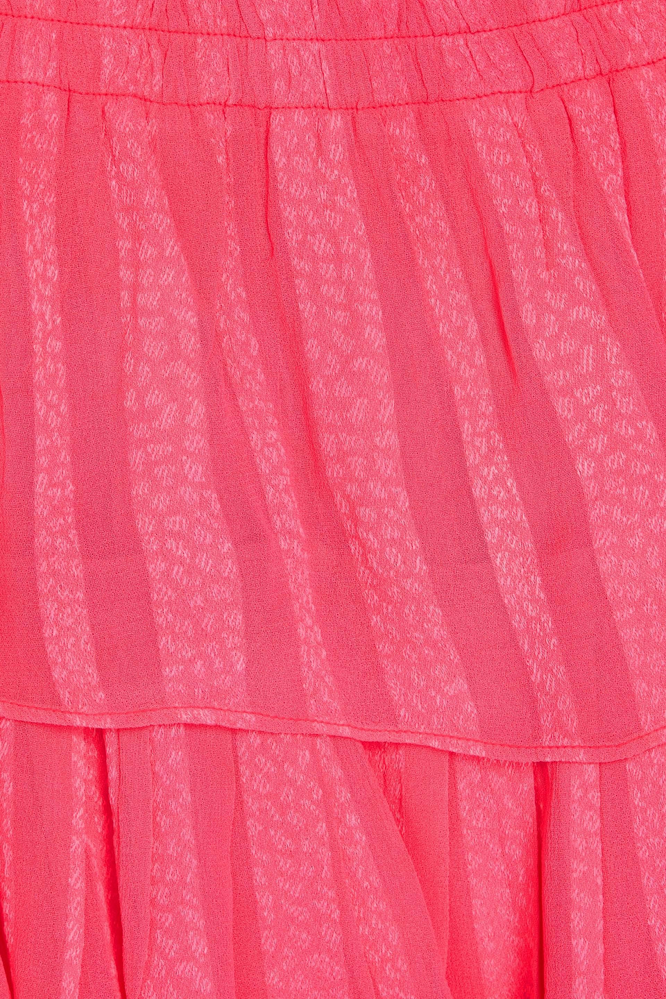 Loveshackfancy Tiered Leopard-print Jacquard Mini Skirt In Bright Pink