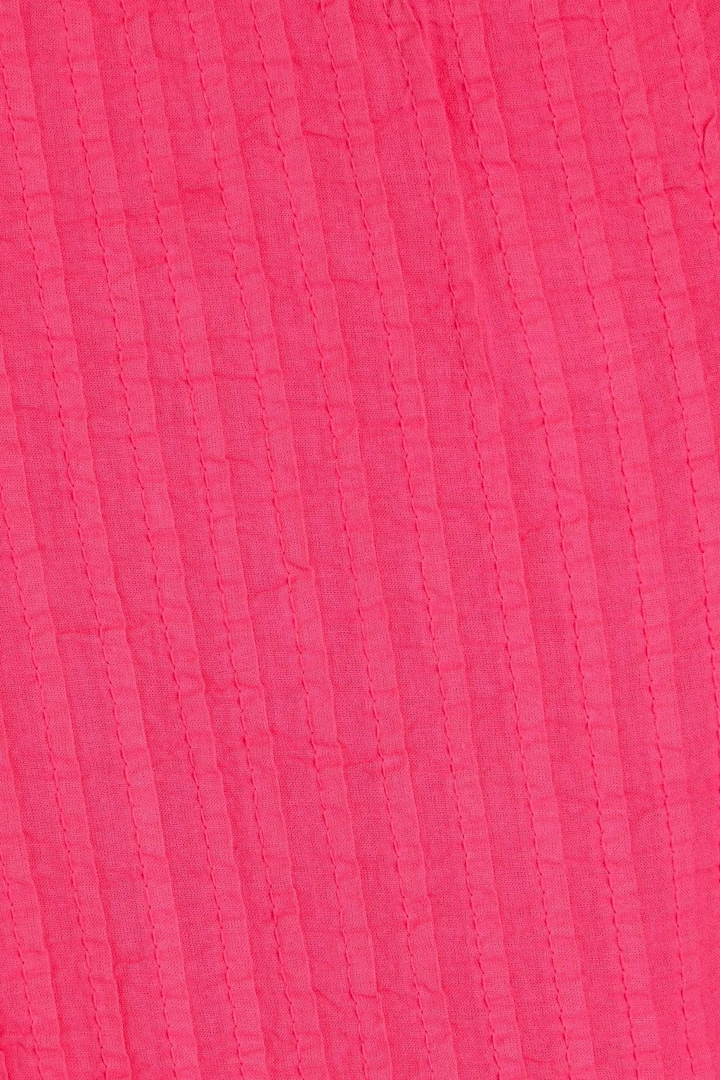 LOVESHACKFANCY Breonna neon embroidered cotton top