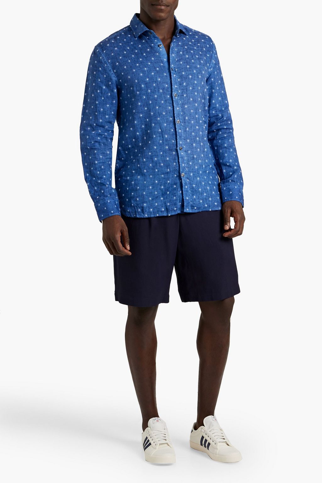 120% LINO Swiss-dot linen shirt