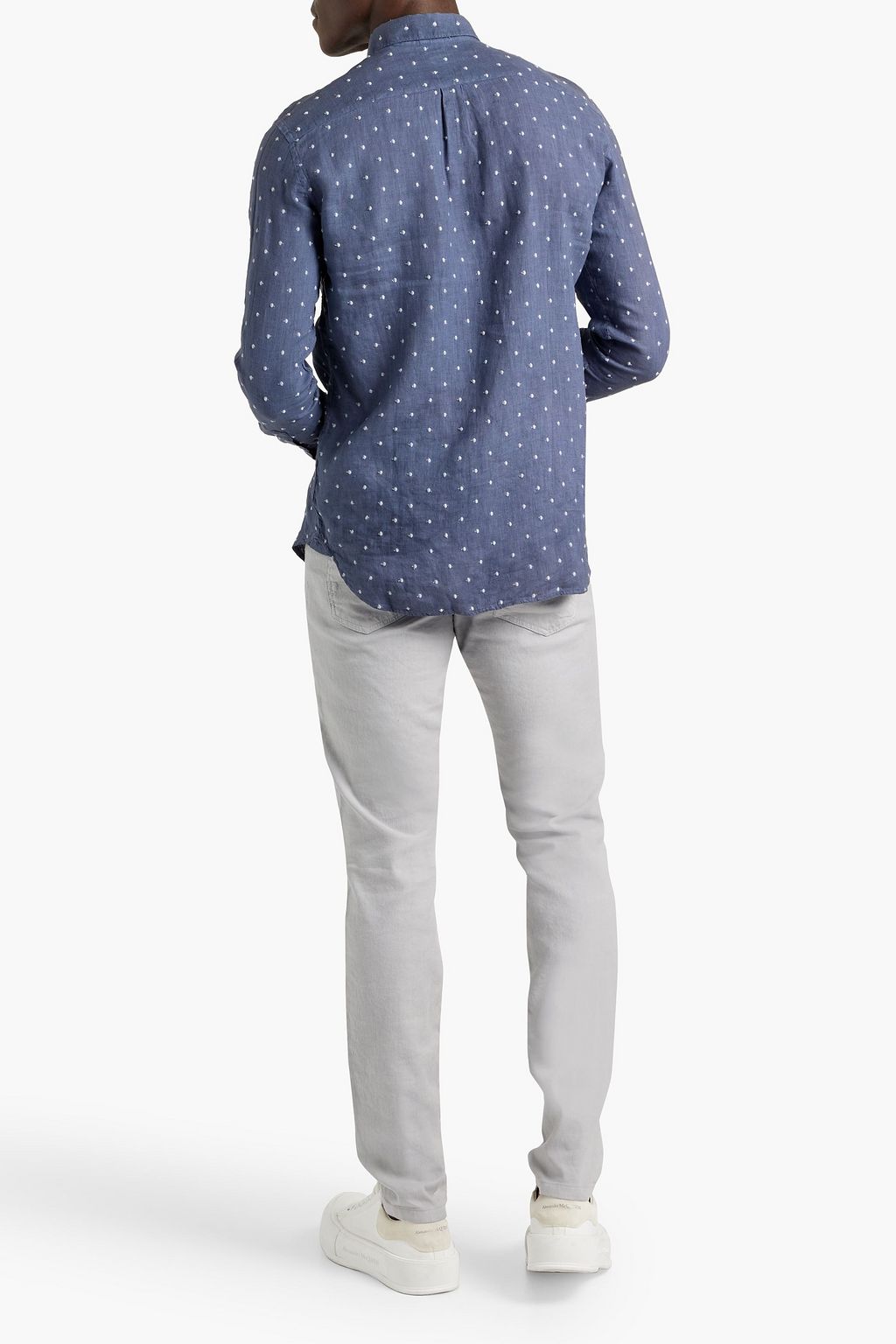 120% LINO Slim-fit linen-blend pants