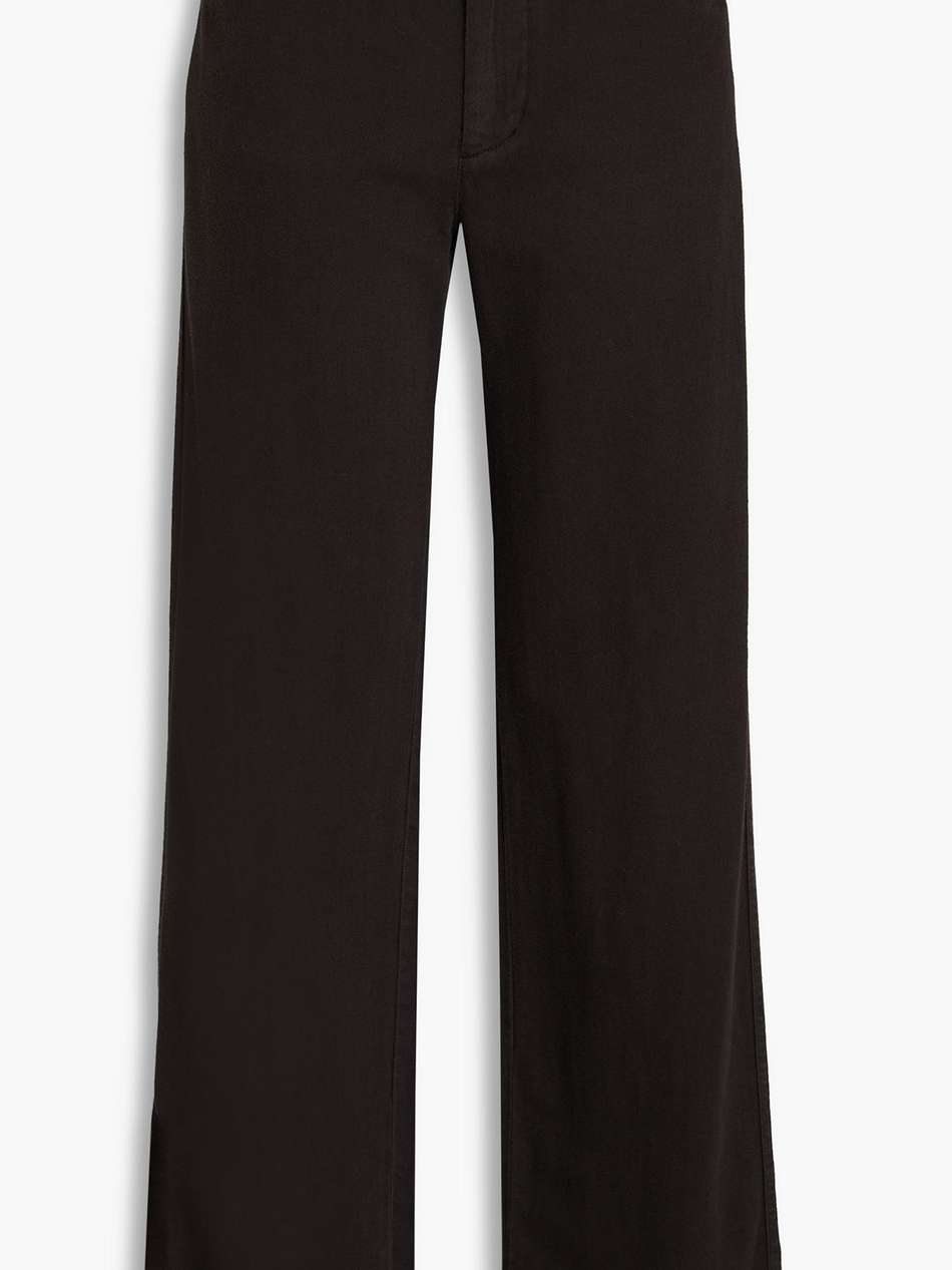cotton, lyocell and linen-blend gabardine straight-leg pants