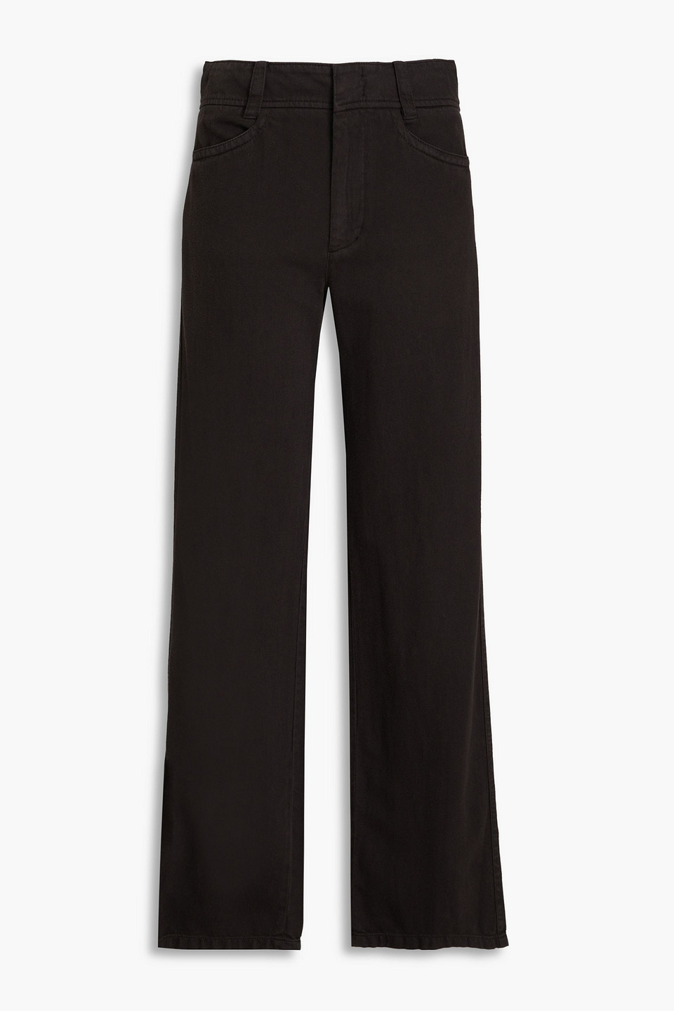 . Cotton-blend gabardine straight-leg pants