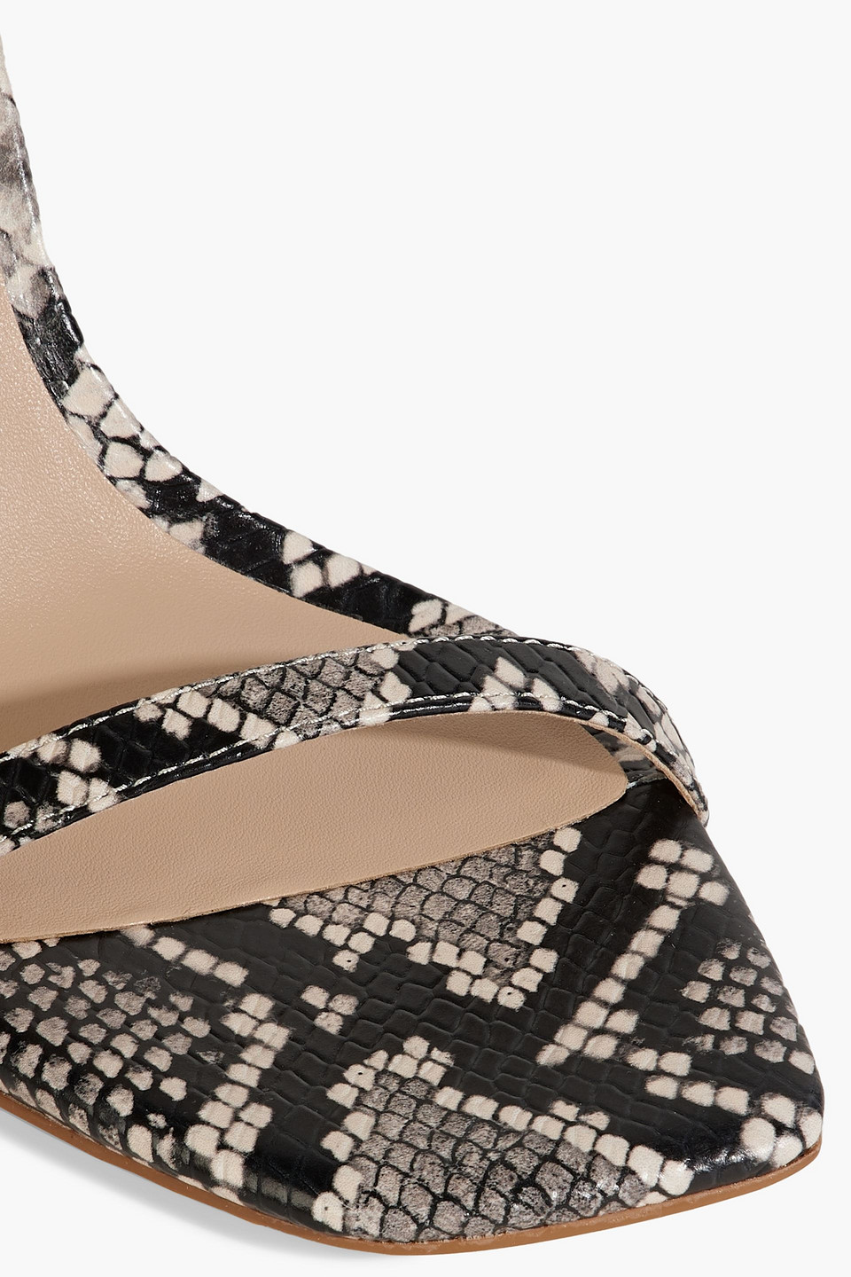 Stuart Weitzman Amelina 95 Snake-effect Leather Sandals In Animal Print