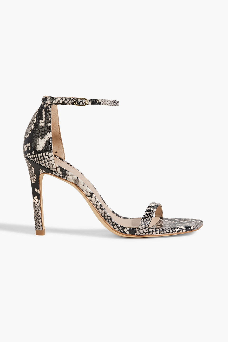 Stuart Weitzman Amelina 95 Snake-effect Leather Sandals In Animal Print